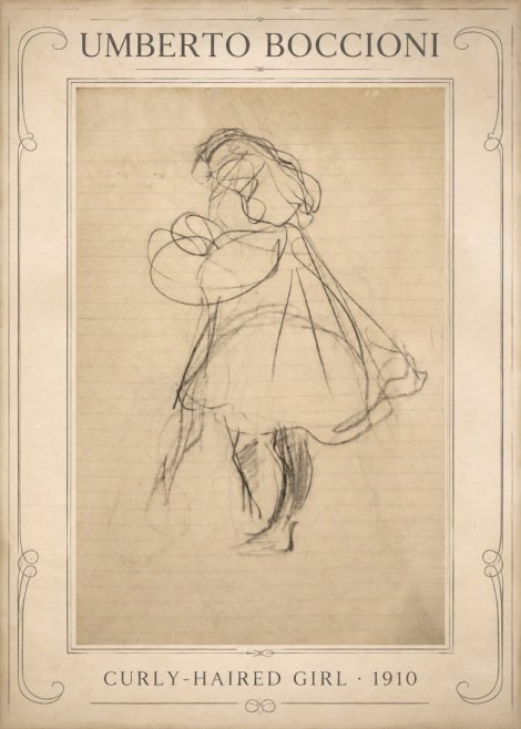 Umberto Boccioni Curly-haired Girl No1 - Poster