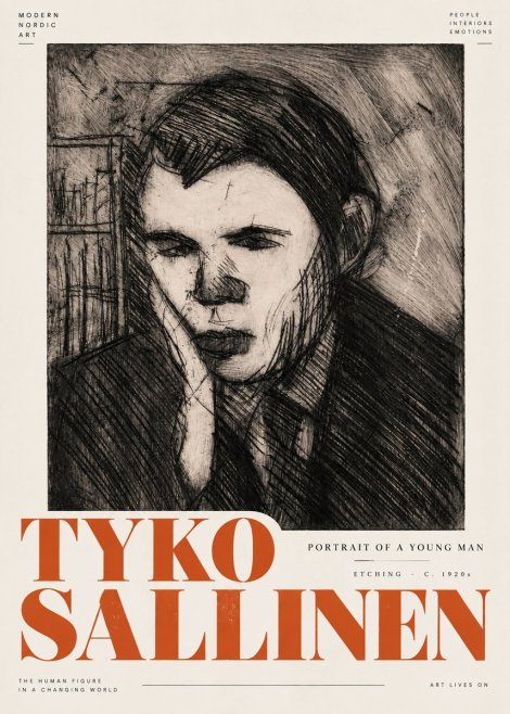Tyko Sallinen Portrait of a Young Man No5 - Poster