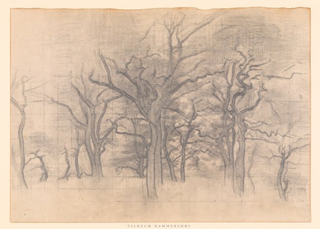 Vilhelm Hammershøi Oak Trees No6 - Poster
