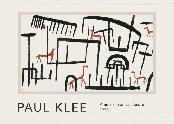 Paul Klee Animals in an Enclosure No1 - Poster