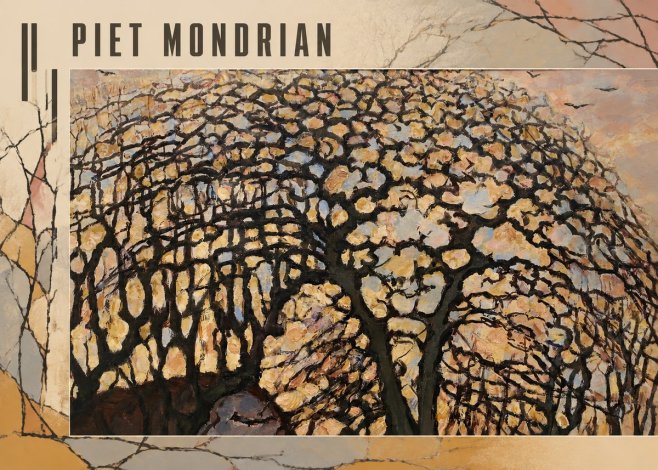 Piet Mondrian Avond (Evening); the Red Tree No3 - Poster