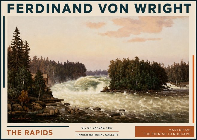 Ferdinand von Wright The Rapids No5 - Poster