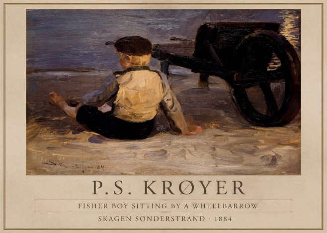 P.S. Krøyer Fisher Boy Sitting by a Wheelbarrow No1 - Poster