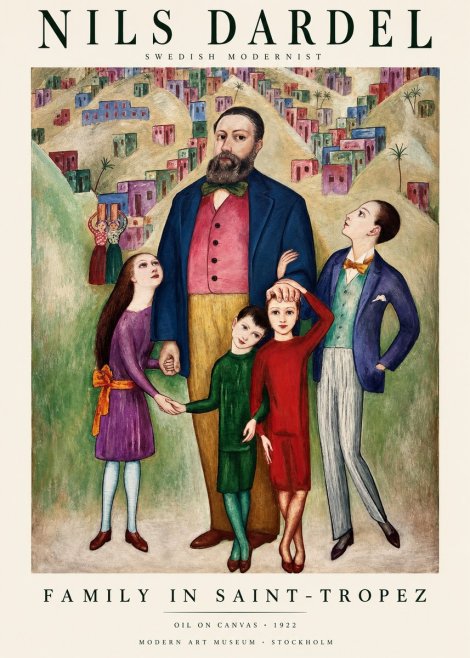 Nils Dardel Family in Saint-tropez No1 - Poster