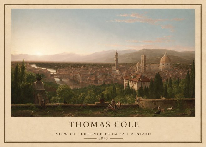 Thomas Cole View of Florence from San Miniato No1 - Poster