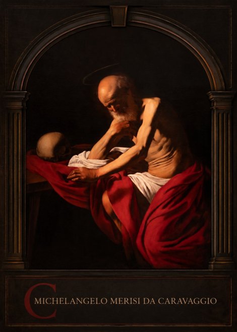 Michelangelo Merisi da Caravaggio Saint Jerome in Meditation II No3 - Poster
