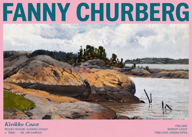 Fanny Churberg Rocky Shore · Kivikko Coast No3 - Poster