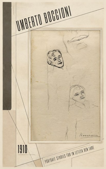 Umberto Boccioni Portrait Studies for in Letizia Ben Fare No2 - Poster