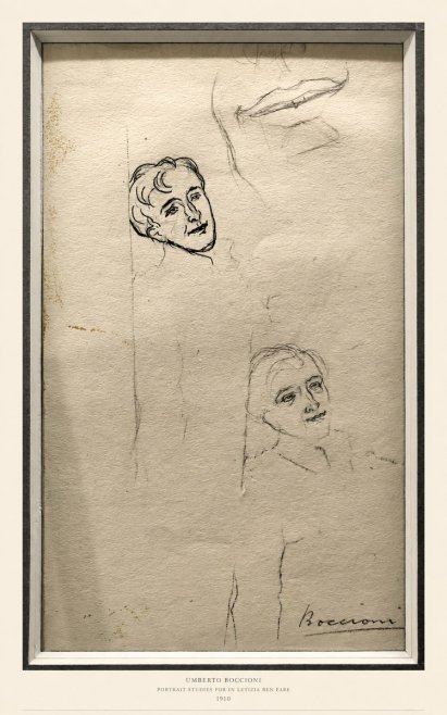 Umberto Boccioni Portrait Studies for in Letizia Ben Fare No6 - Poster
