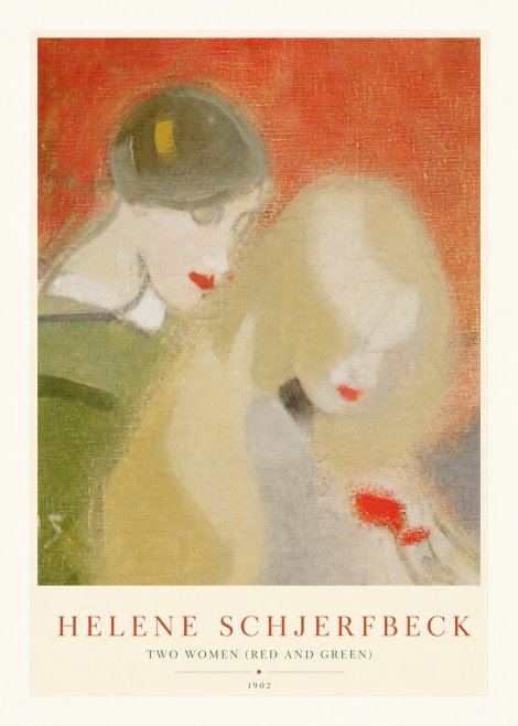 Helene Schjerfbeck Two Women (Red and Green) No1 - Poster