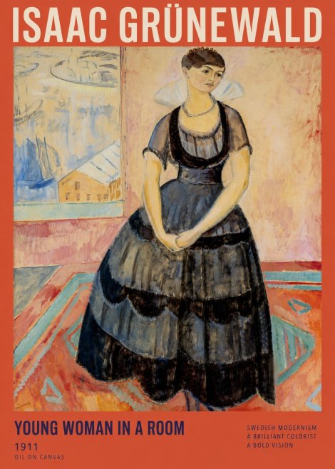 Isaac Grünewald Young Woman in a Room No2 - Poster