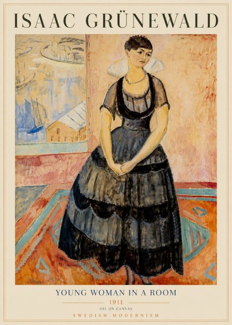 Isaac Grünewald Young Woman in a Room No6 - Poster