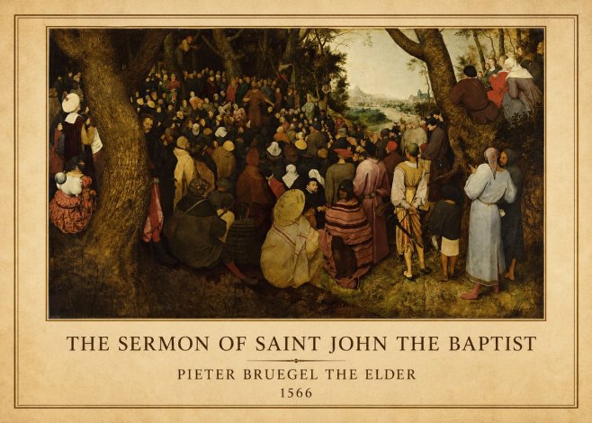 Pieter Bruegel The Sermon of Saint John the Baptist II No1 - Poster