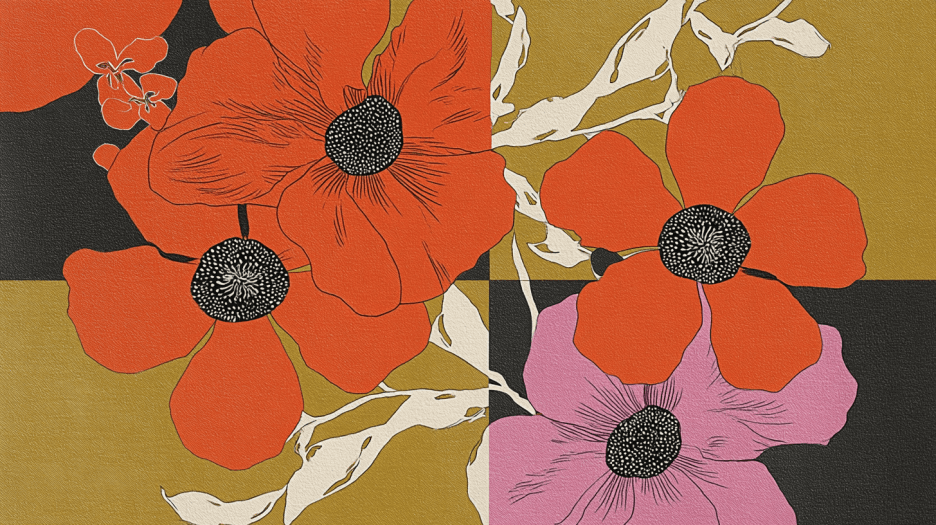 Crimson Blossom Tapestry