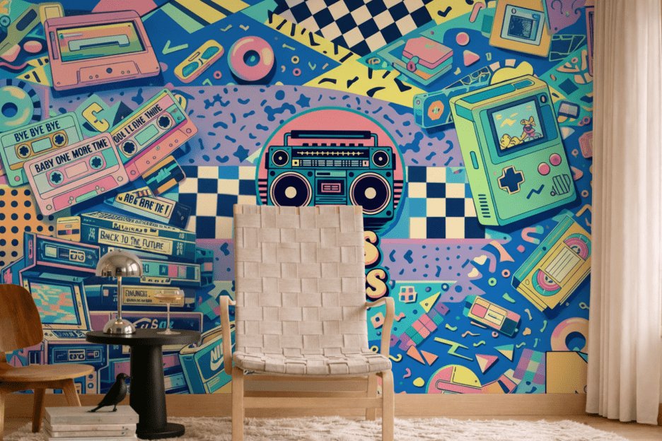 Retro Nostalgia Mural