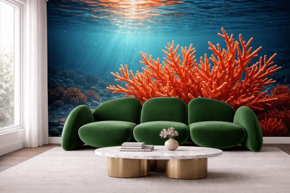 Crimson Fractal Mural