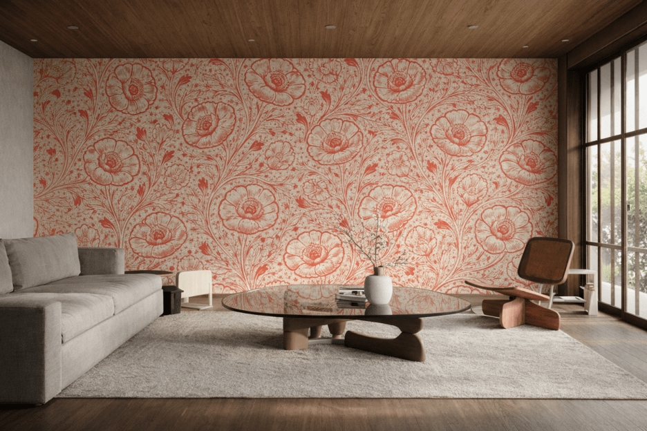 Coral Blossom Tapestry Ii