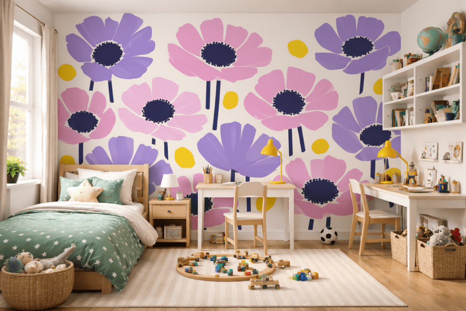 Vibrant Blossom Mural
