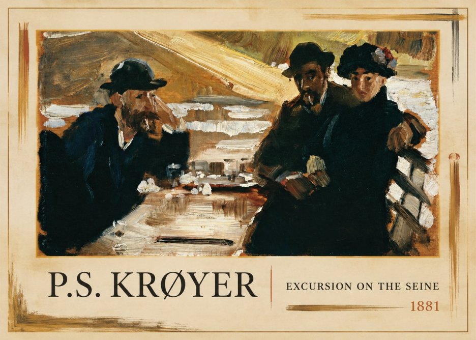 P.S. Krøyer Excursion on the Seine No1 - Poster