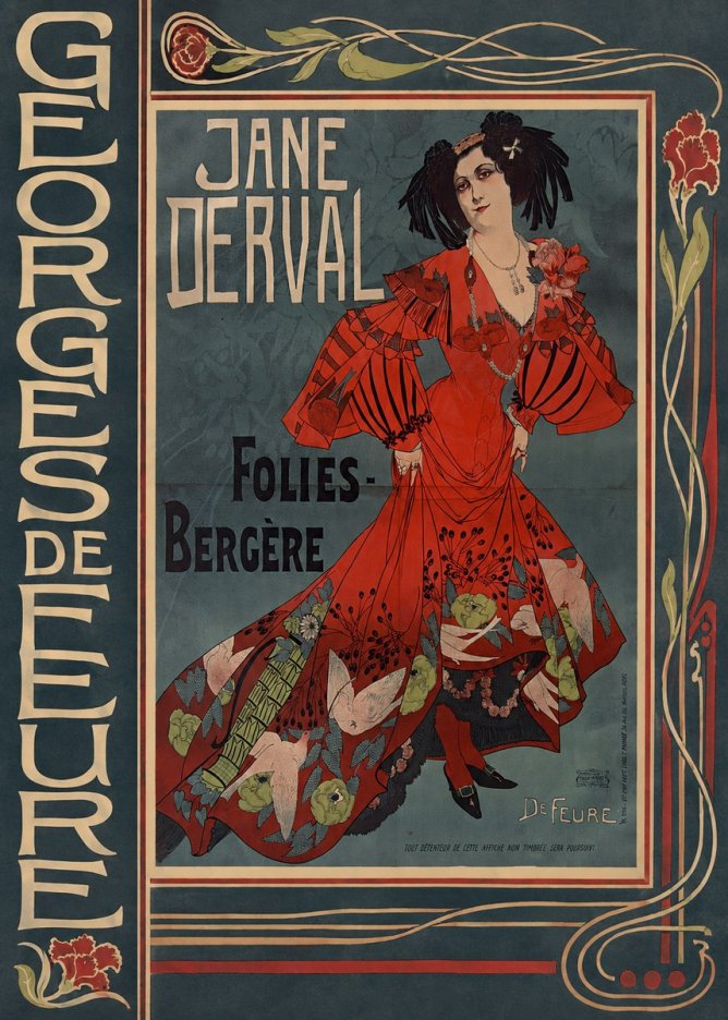 Georges de Feure Jane Derval - Folies-bergère I No3 - Poster