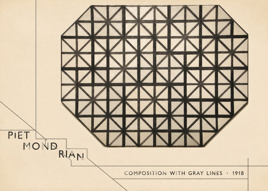 Piet Mondrian Composition with Gray Lines No3 - Poster