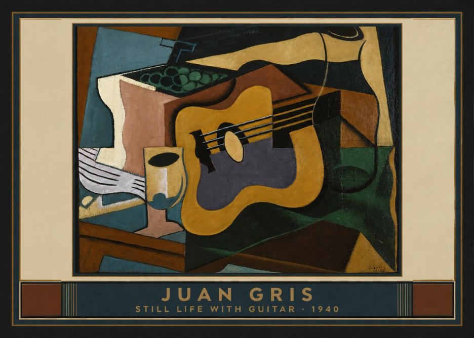 Juan Gris Still Life with Guitar No5 - Poster