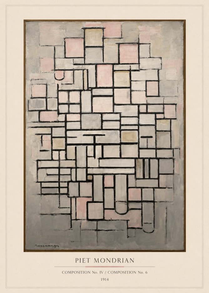 Piet Mondrian Composition No. Iv / Composition No. 6 No5 - Poster