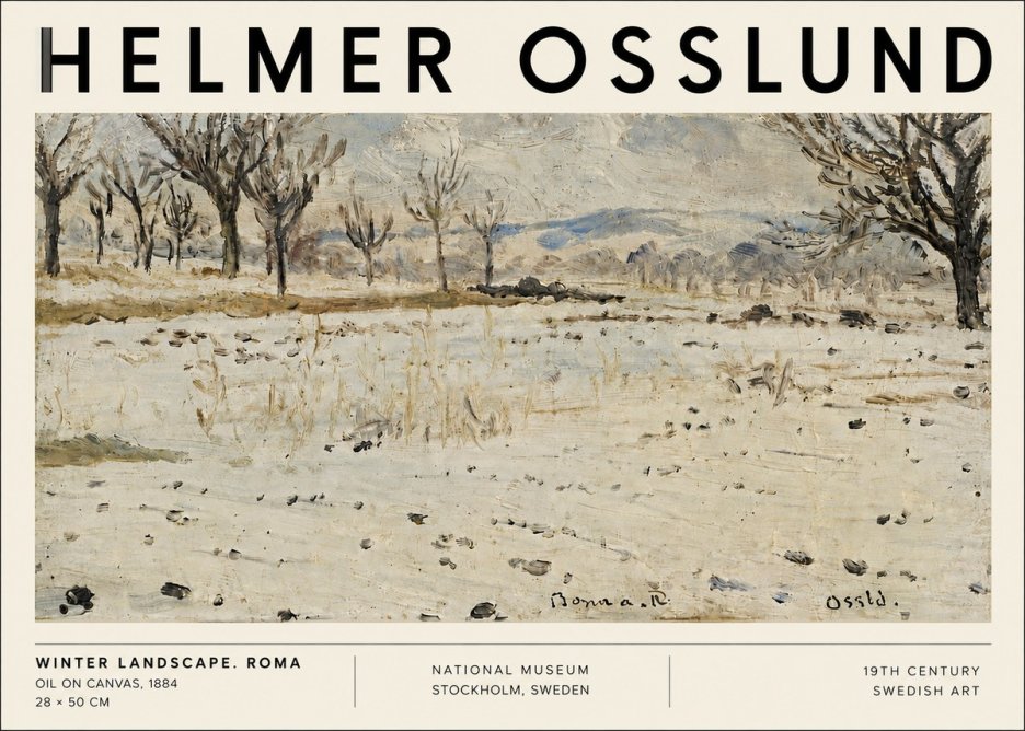 Helmer Osslund Winter Landscape. Roma No6 - Poster