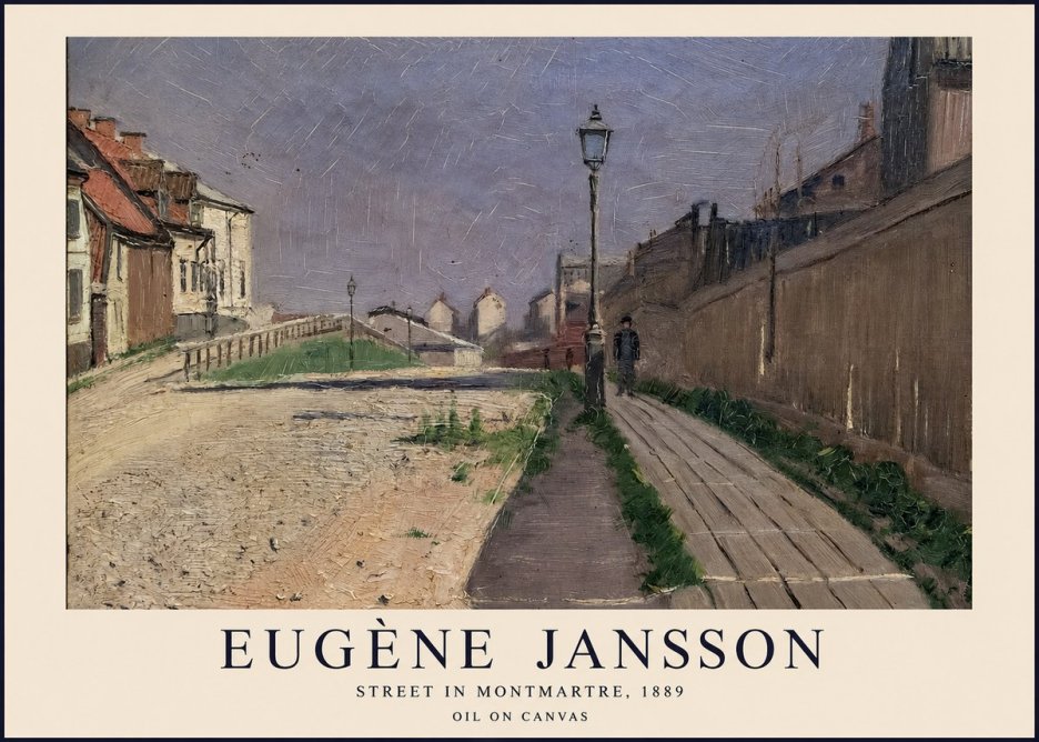 Eugène Jansson Street in Montmartre, 1889 No1 - Poster