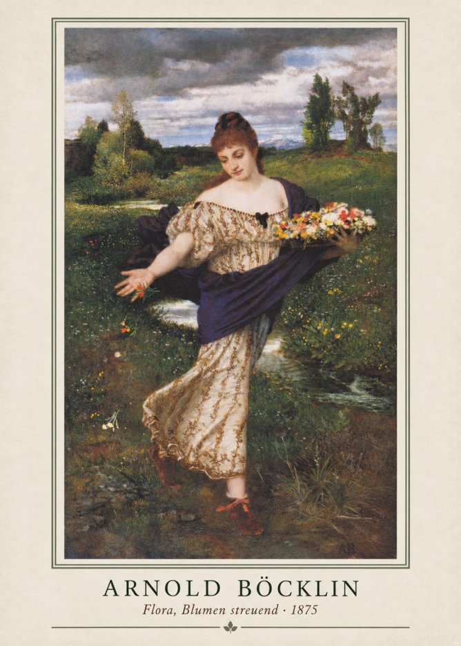 Arnold Böcklin Flora, Blumen Streuend I No1 - Poster