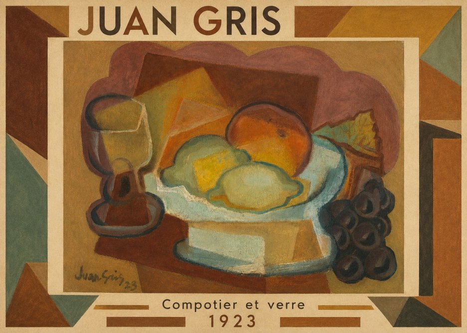 Juan Gris Compotier Et Verre No1 - Poster