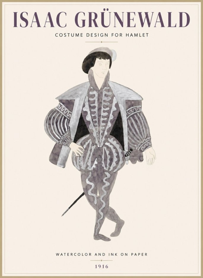 Isaac Grünewald Costume Design for Hamlet No1 - Poster
