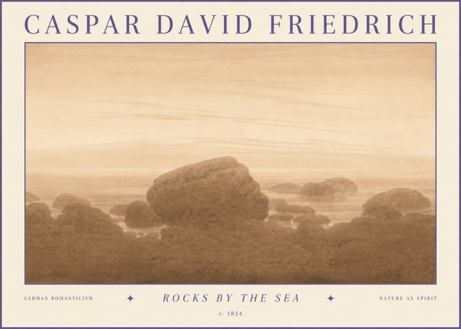 Caspar David Friedrich Rocks by the Sea No3 - Poster