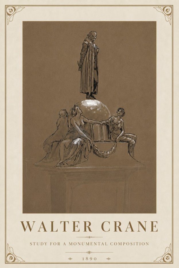 Walter Crane Study for a Monumental Composition No5 - Poster