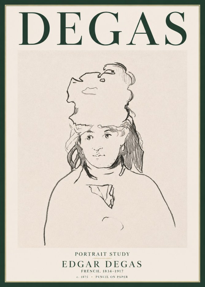 Edgar Degas Portrait Study No3 - Poster