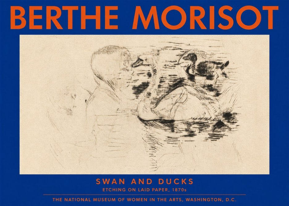 Berthe Morisot Swan and Ducks No3 - Poster