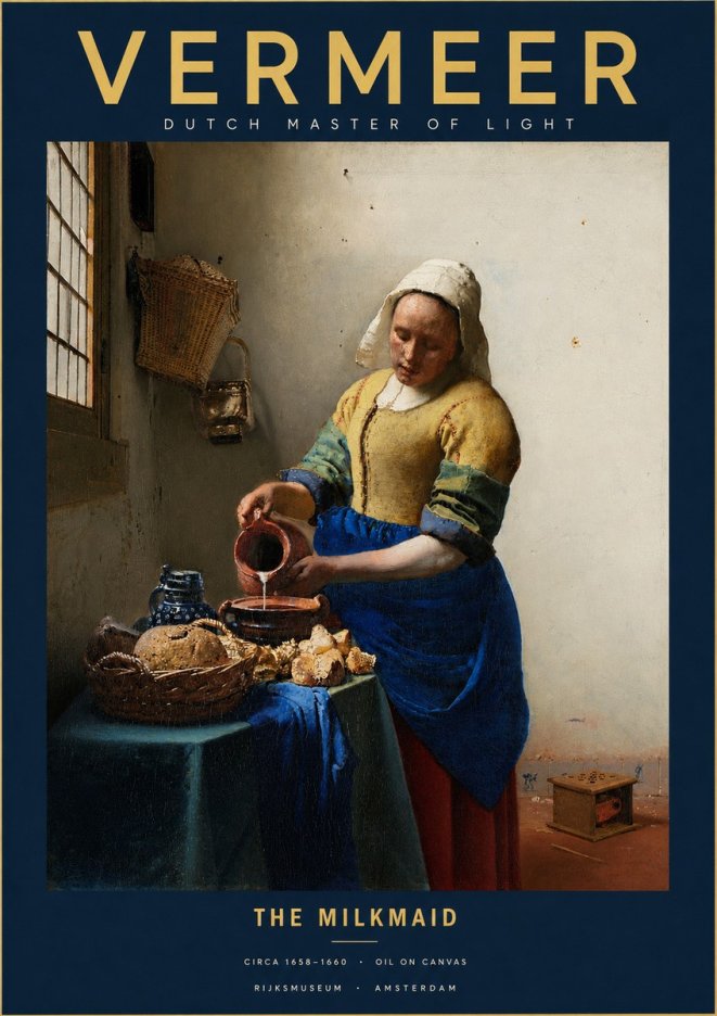 Vermeer The Milkmaid No2 - Poster