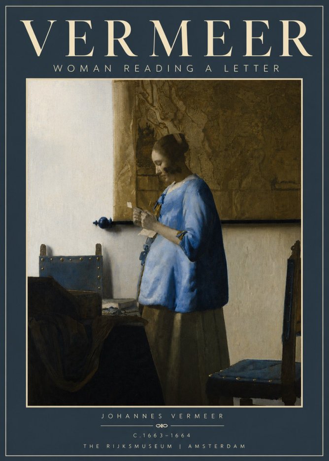 Vermeer Woman Reading a Letter No4 - Poster