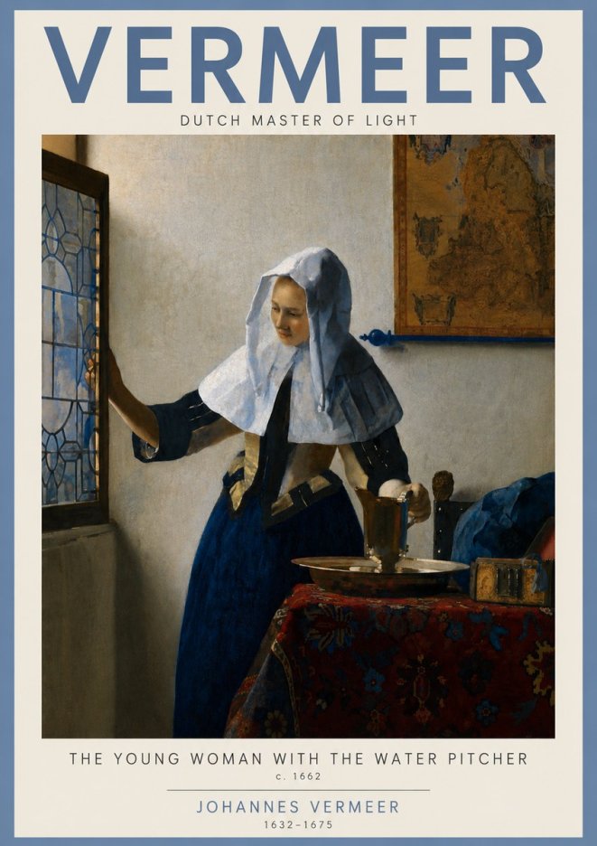 Vermeer The Young Woman with the Water Pitcher No3 - Poster