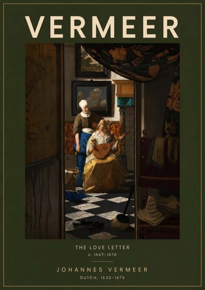 Vermeer The Love Letter No5 - Poster