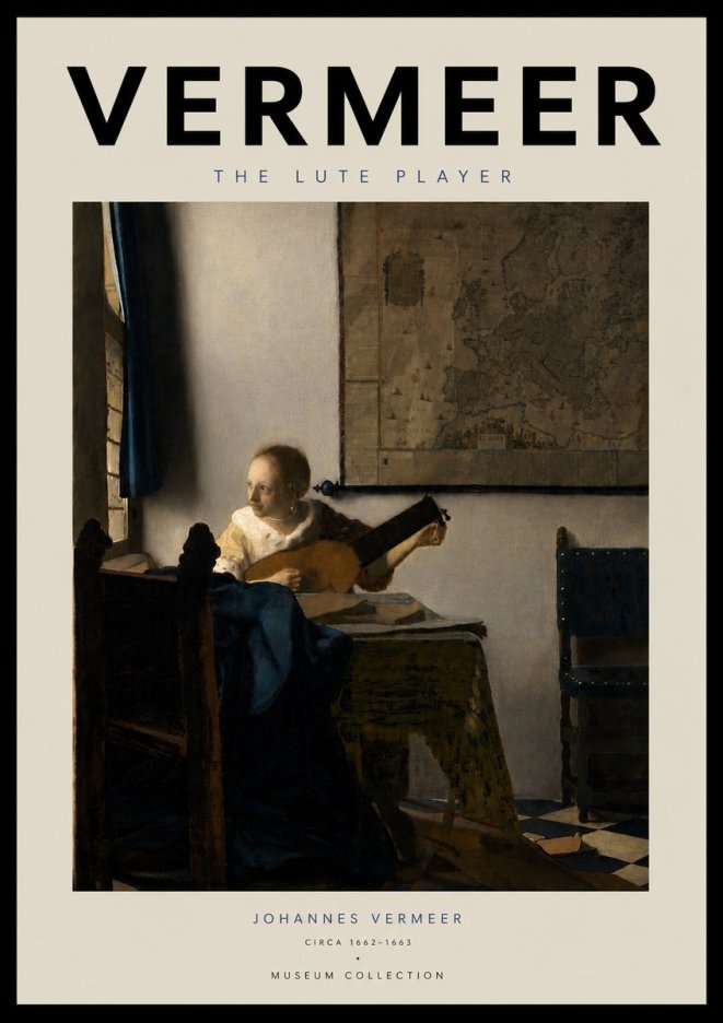Vermeer The Lute Player No5 - Poster