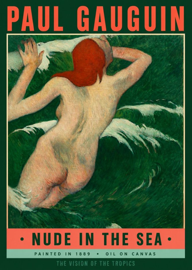 Paul Gauguin Nude in the Sea No2 - Poster