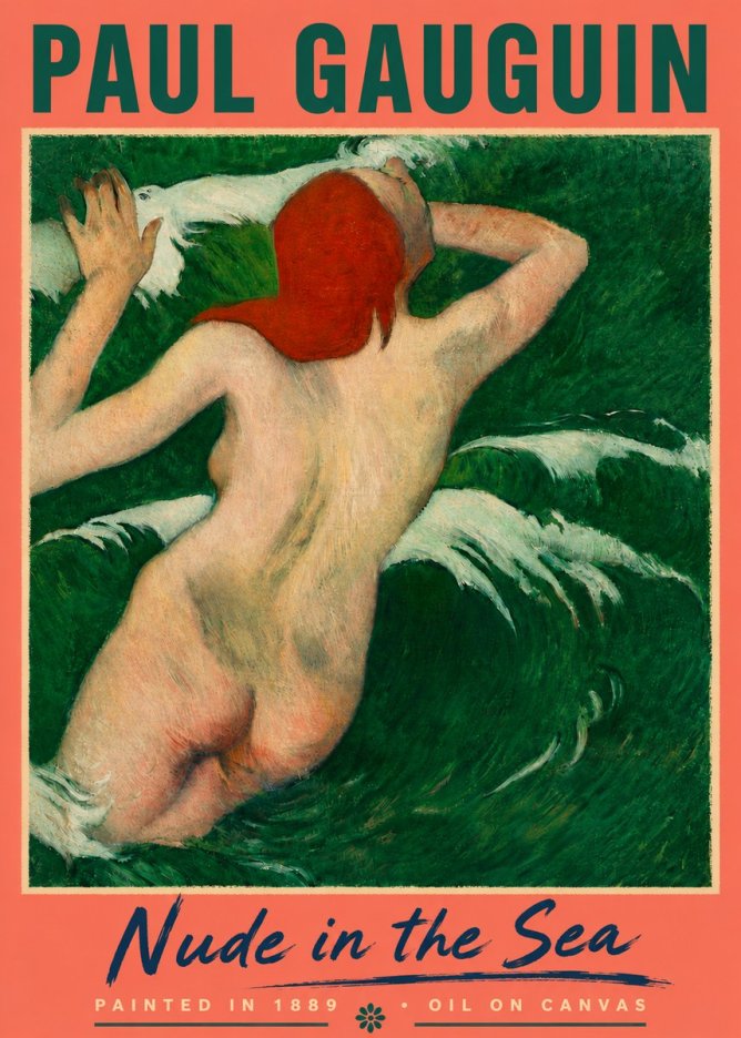 Paul Gauguin Nude in the Sea No5 - Poster