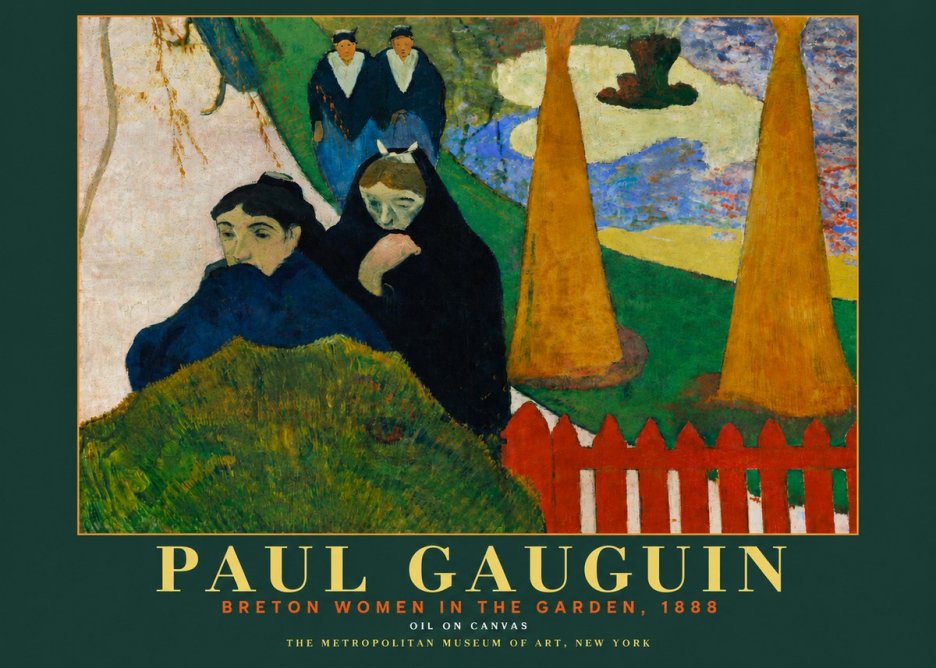 Paul Gauguin Breton Women in the Garden, 1888 No3 - Poster