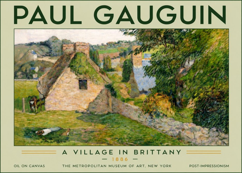 Paul Gauguin A Village in Brittany No6 - Poster