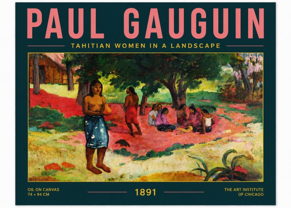 Paul Gauguin Tahitian Women on the Road No6 - Poster