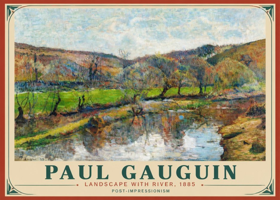 Paul Gauguin Landscape with River, 1885 No4 - Poster