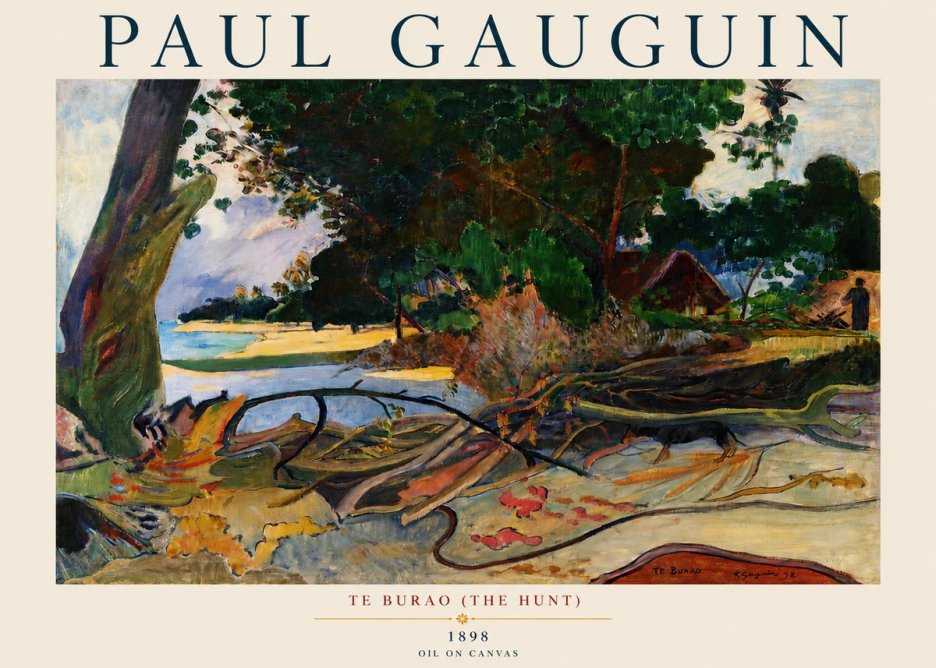 Paul Gauguin Te Burao (the Hunt) No3 - Poster
