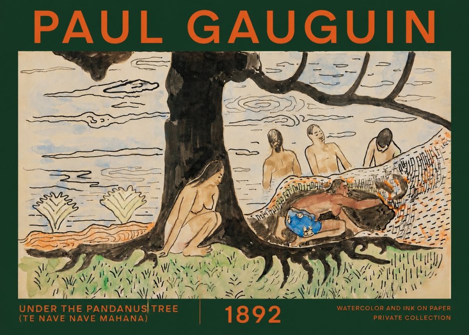 Paul Gauguin Under the Pandanus Tree (Te Nave Nave Mahana) No2 - Poster