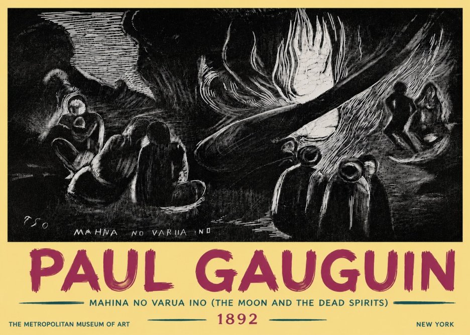 Paul Gauguin Mahina No Varua Ino (the Moon and the Dead Spirits) No6 - Poster